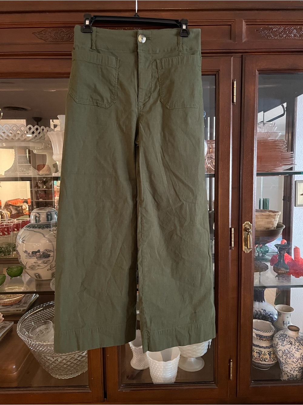 Maeve by Anthropologie Colette Pants in army green size 26